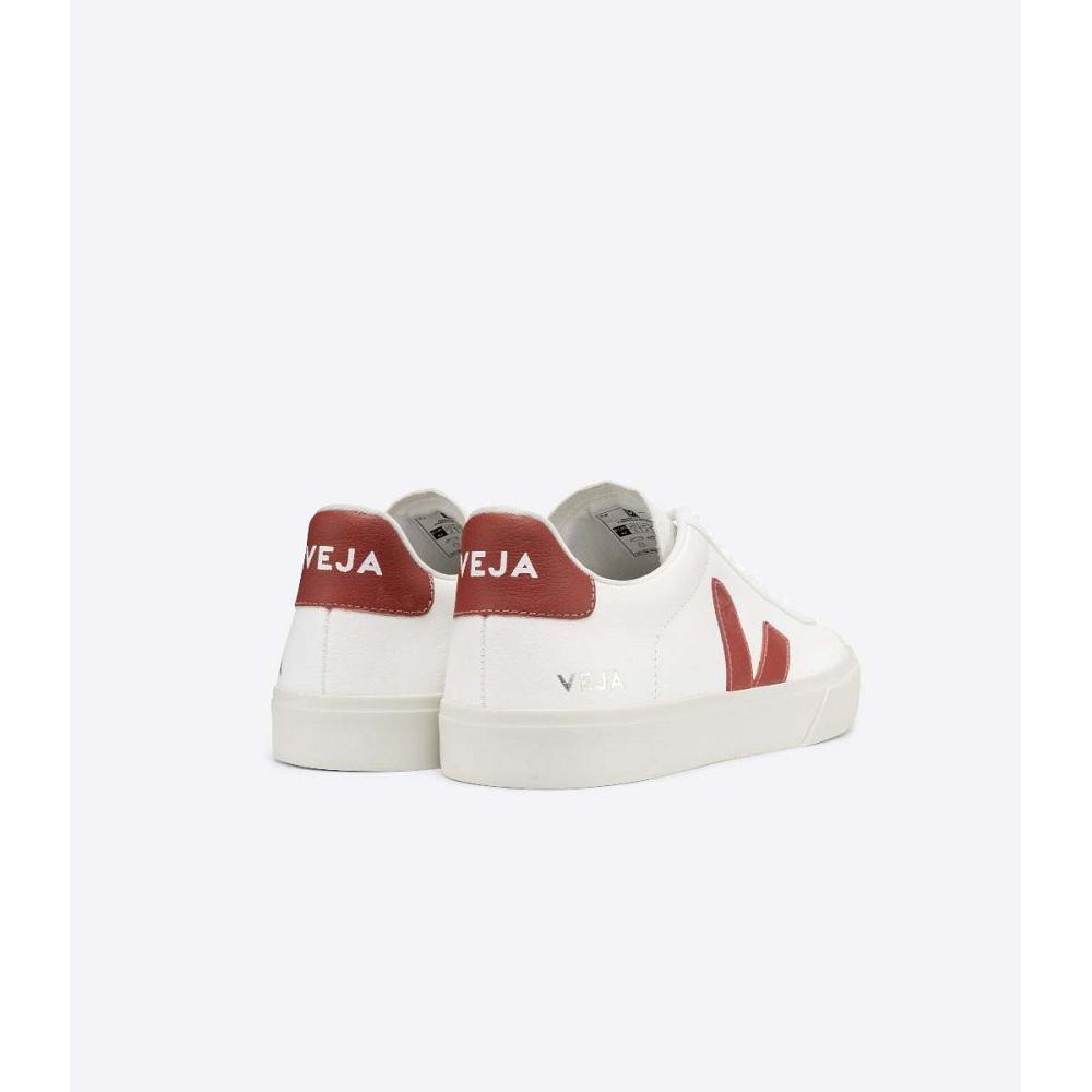 Men's Veja CAMPO CHROMEFREE Low Tops Sneakers White/Red | SG 201ZUT